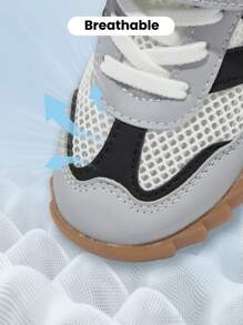 JNSQ 1 paire de chaussures de sport respirantes en maille pour enfants, baskets plates simples et à la mode avec semelle en caoutchouc, légères et durables pour la rentrée scolaire du printemps/été
