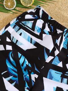 SHEIN Pantalones cortos sueltos y cómodos para niños preadolescentes con estampado gráfico de letras, versátiles y adecuados para ir al colegio, viajar, hacer deporte y usar a diario en primavera/verano - Multicolor - Ver 7