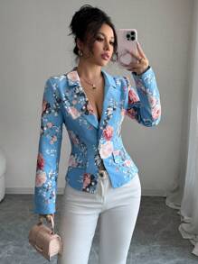 Elenzga Printed Simple & Generous Women's Blazer