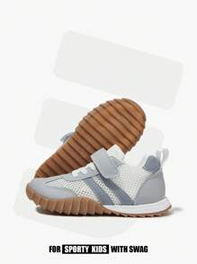 JNSQ 1 Pair Children's Mesh Breathable Athletic Shoes, Minimalist Gump Style Flat Sole, Lightweight & Durable, Suitable For Spring/Summer Back To School Season - Light Grey - View 11