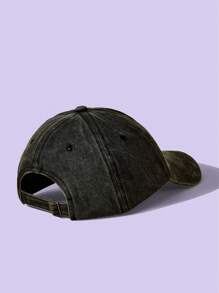 SCOOBY-DOO X SHEIN Cartoon & Letter Graphic Fashionable Washed Baseball Cap - Black - View 3