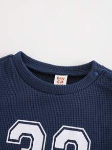 Cozy Pixies 2pcs/Set Baby Boy Letter Print Round Neck Sleeveless Tank Top And Casual Shorts