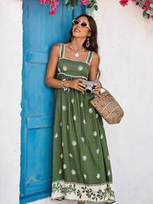 Vivid Eden Vestido largo de lino para mujer, diseño de moda minimalista apto para el verano
