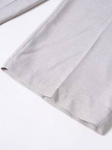 Manfinity Bizformal Men's Simple Fashion Business Casual Zipper Trousers. Men's Trousers Are Suitable For Daily Wear, Commuting, Gatherings, Weddings, School, Parties, Meeting Friends, Shopping. Can Be Given As A Gift To Boyfriends, Friends, Family Formal Pants Dress Pants Men's Suit And Pants Formal Pants For Men Suits Pants - Light Grey - View 6