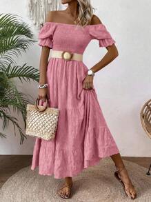 EMERY ROSE Đầm Maxi Tay Phồng Xòe Dáng Chữ A Trơn Màu Thời Trang Cho Nữ Trang Phục Nữ - Hồng - Xem 6