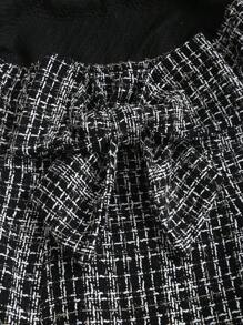 Sweetra Đầm Bandeau Mini Thời Trang, Thanh Lịch Và Cao Cấp Đa Năng Bằng Vải Tweed Màu Hồng - màu đen - Xem 3