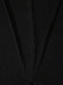 Manfinity Homme Men's Casual Solid Color Short Sleeve Polo Shirt, Summer - Black - View 4