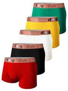 SHEIN 5pcs Pack Teenage Boys' Boxer Briefs - Multicolor - View 5