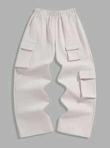 SHEIN 青少年男童休闲舒适百搭侧袋直筒裤