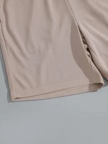 Manfinity RelaxMax Men's Summer Casual Colorblock Short Sleeve Polo Shirt And Shorts Set - Multicolor - View 8