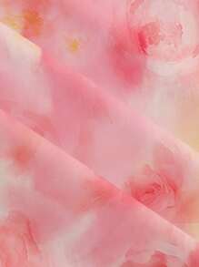 myriadwaveart Floral Print Women Casual Ruched Chest Sleeveless Tight Fit Ribbed Camisole Tank Top, Suitable For Summer