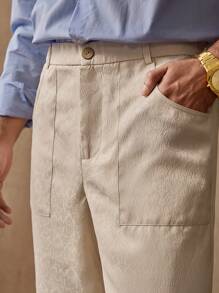 Manfinity ModaGents Pantaloni casual pentru bărbați, cu picior largi, de culoare uni, potriviți pentru purtarea zilnică