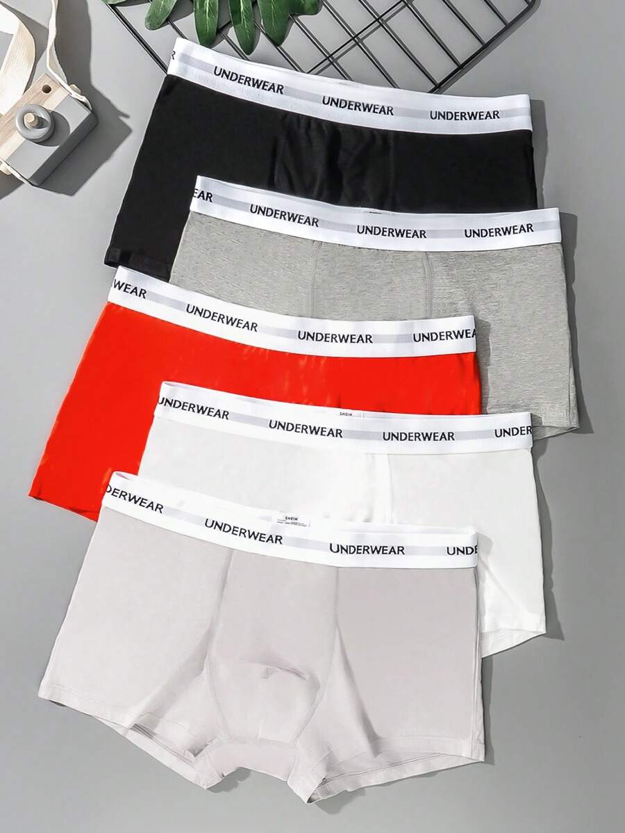 5pcs Men's Minimalist Boxers Briefs, Suitable For Summer Multipack Trunk - Multicolor - View 1