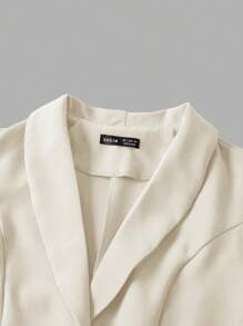 EMERY ROSE Women 3/4 Sleeve Button-Up Casual Home/Outdoor Blazer - Apricot - View 6