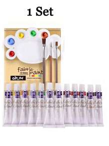 SHEIN Set de peinture acrylique pour tissus, kit de peinture lisse pour vêtements, chaussures, débutants et artistes, peinture textile permanente, rentrée scolaire, fournitures scolaires