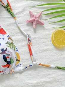 Swim Mod Women Floral Print Bikini Top, Suitable For Summer Beach Holiday - Multicolor - View 3