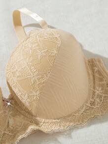 Snug Zone 3 pièces/Set Soutien-gorge sans fil confortable avec empiècement en dentelle, grande taille, réglable et avec effet push-up