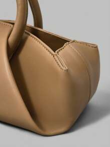 Ontre Stylish Versatile Casual Office Dual Ring Handbag - Camel - View 4