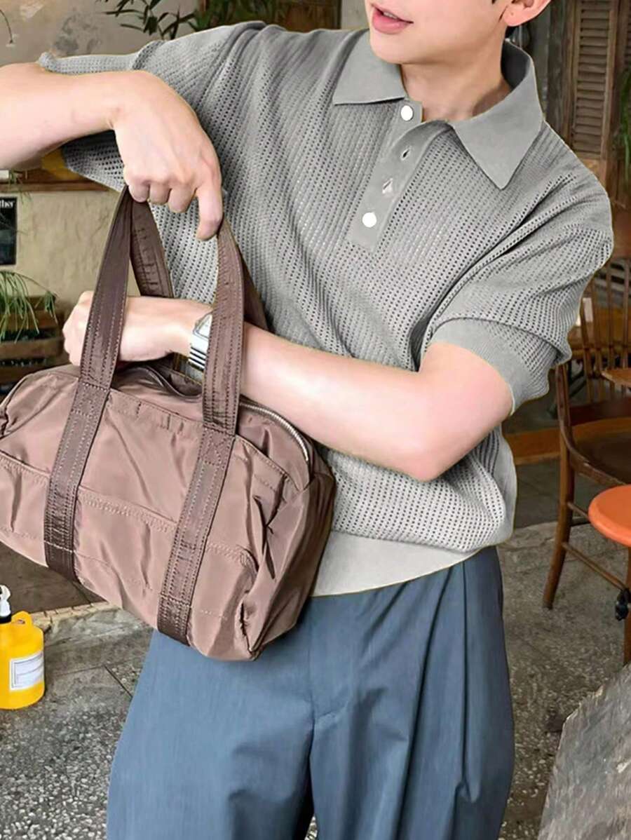 Manfinity Homme 男士休闲纯色短袖针织套头衫