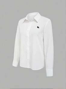 EMERY ROSE Women's Casual Long Sleeve Cardigan Shirt, Solid Color, Fashionable For Summer Fall Cloth For Women