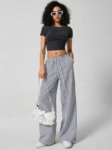 SHEIN EZwear 女裤 - 黑與白 - 查看 7