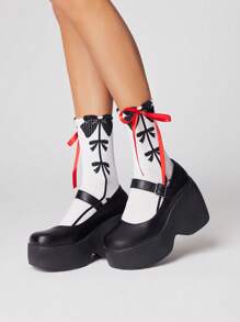 ROMWE Kawaii Women's Simple Fashion Mid-Calf Socks, Suitable For All Seasons - Multicolor - View 2