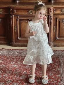 DAZY Young Girls Sweet Bowknot Sequins High-End Princess Dress, Young Girls Summer Outfits,Fall Clothes