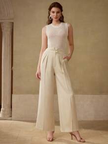 MOTF PREMIUM PRESS CREASE SLANT POCKET SUIT PANTS - Apricot - View 4