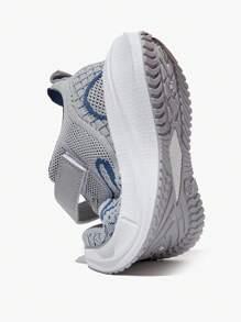 JNSQ 1 Paar vielseitige, lässige, bequeme, weichsolige, atmungsaktive Schnürstiefel in Kontrastfarben grau/blau für Jungen, perfekt für den Schulstart