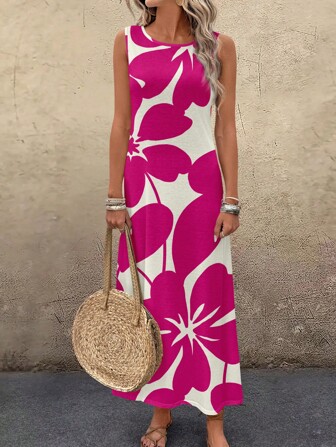 EMERY ROSE Vestido informal holgado de mujer con patrón de bloques de color, adecuado para el verano