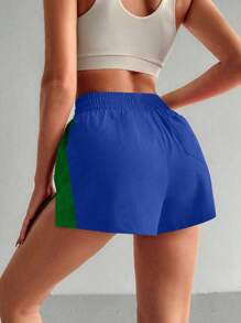 SHEIN Core Rhythm Color Block Casual Sports Shorts, Minimalist And Fashionable, Suitable For Summer Sweater Shorts - Multicolor - View 2