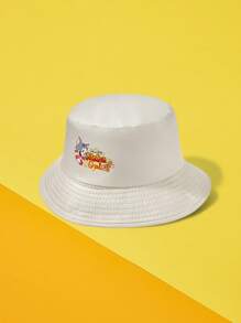 TOM & JERRY X SHEIN Casual Fashion Letter And Cat Print Bucket Hat