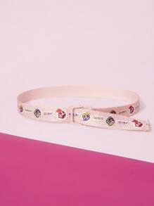 THE POWERPUFF GIRLS X SHEIN 1 件女士时尚可爱卡通“花朵、泡泡、毛茛”图案腰带 - 彩色 - 查看 4