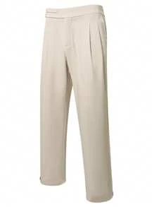 Manfinity Bizformal Men's Casual Versatile Straight Slim-Fit Dress Pants, Design-Forward Clothes For Men Pants Formal Pants For Men - Beige - View 3