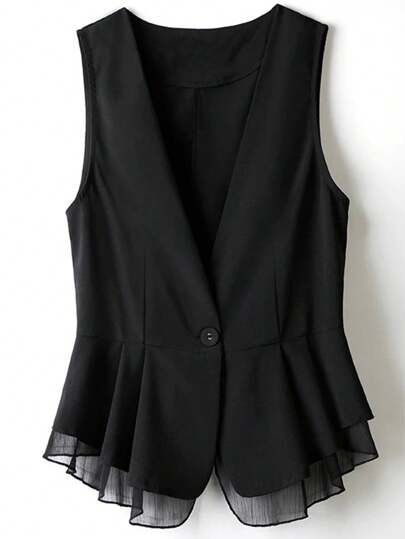 Plus Size Women Casual Versatile Sleeveless Single Breasted Vest