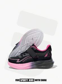 JNSQ 1 paar veelzijdige, casual, comfortabele, zachte, ademende veterschoenen voor alle wedstrijden, tweekleurige roze en zwarte sneakers voor meisjes, sportschoenen voor de start van het schooljaar