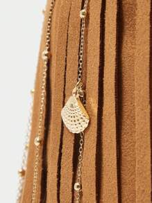 SHECARRY 休闲复古流苏装饰手提包和单肩包