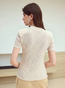 MOTF STUDIO PARTE SUPERIOR TEXTURIZADA DE MANGA CORTA LIGERA, ROPA CASUAL