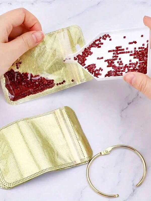 SHEIN 50 stuks/100 stuks DIY diamantschildergereedschappen, zelfklevende opbergzakken voor diamantborduuraccessoires