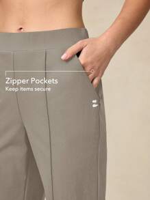 OutZeal Pantalones para mujer con piernas rectas, bolsillos con cremallera, de secado rápido, refrigerantes, ligeros y elásticos, ideales para deportes, aventuras al aire libre y uso diario, con tela suave y sedosa