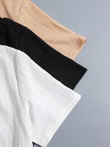 Manfinity RelaxMax Camiseta de manga corta casual de verano para hombres con parche con letra