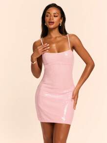 SHEIN BAE 女士夏季时尚亮片紧身吊带裙