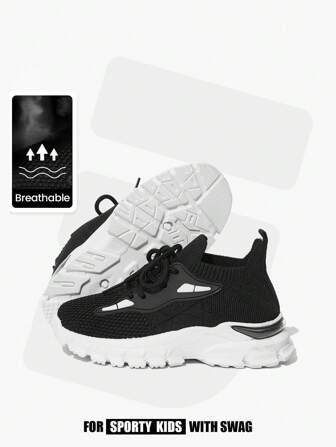 JNSQ 1 Pair Fashion All-Match Casual Comfortable Soft Breathable Lace-Up Flat Sneakers, Suitable For All Seasons Back To School