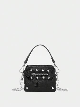 SHECARRY Women's Fashion Street-Style Chic Y2K Multipurpose Mini Bag, Can Be Worn As Shoulder Bag/Handbag/Wristlet , Y2k
