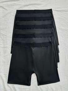 CoupledUp 5-Piece Set Men's Sleepwear Bottoms, Black Shorts With Letter Embroidery, Simple & Minimalistic - Black - View 2