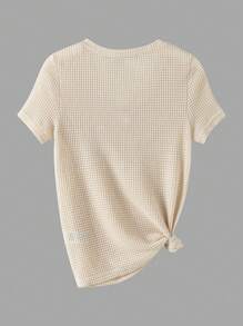 GlowEve Damen V-Ausschnitt Kurzarm Tasche Lässig vielseitiges T-Shirt