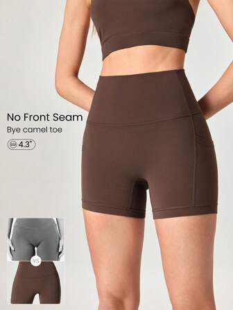 GLOWMODE 4.3" FeatherFit™ Anti-Slip Pocket Bike Shorts Non Front Seam Low Impact Cycling Running Gym Workout