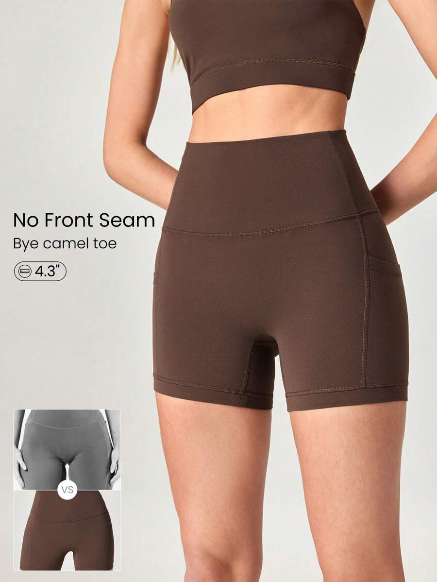 GLOWMODE 4.3英寸 FeatherFit™ 防滑口袋自行车短裤 无缝前部 低冲击骑行跑步健身运动 夏季