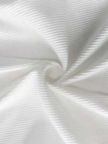 MaterniChic Maternity Solid Color 3D Floral Decor Fitted Elegant Halter Neck Dress Summer Outfits Elegant Maternity Baby Shower Dress Mermaid Baby Shower Maternity Dress For Photoshoot - White - View 8