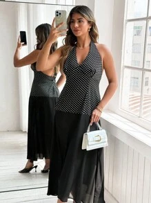 Calvaya Abito lungo elegante con cintura, taglie curvy per donna